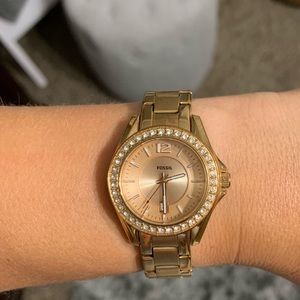 Gold Fossil Watch